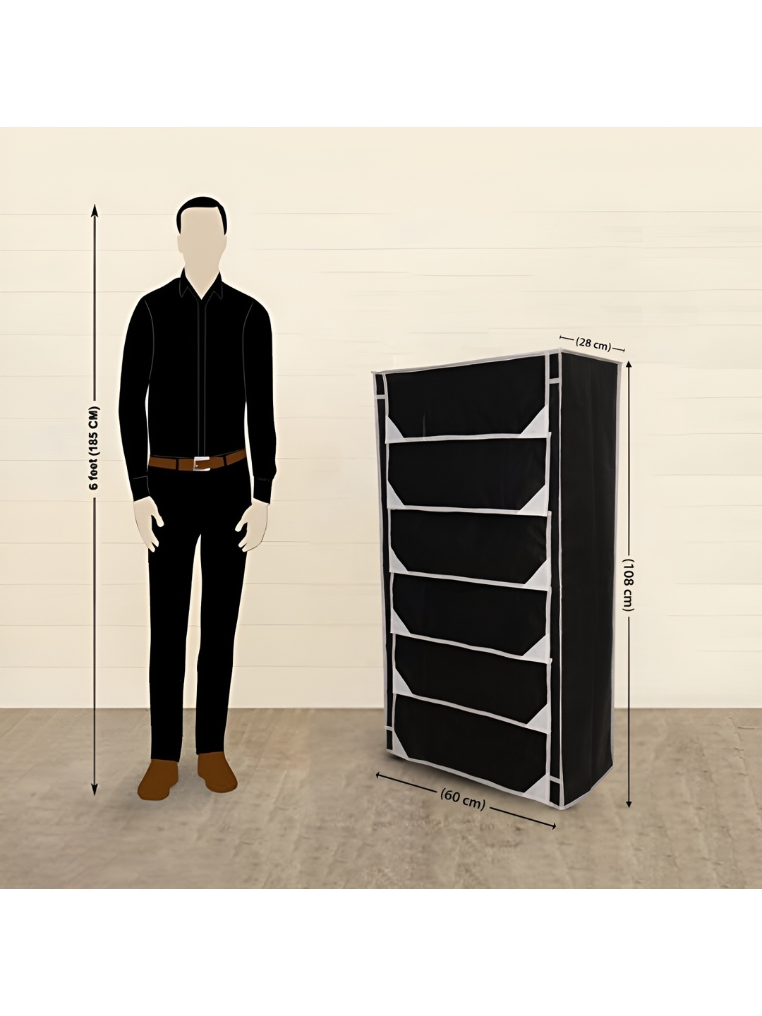 

Pamworld Black 6-Tier Rectangle Shoe Rack