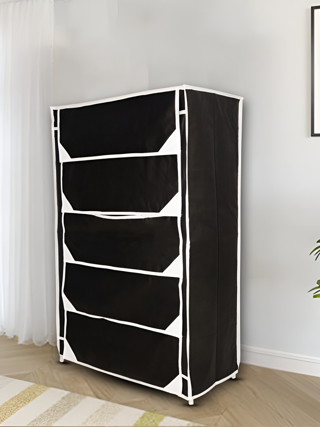 Pamworld Black 5-Tier Rectangle Shoe Rack