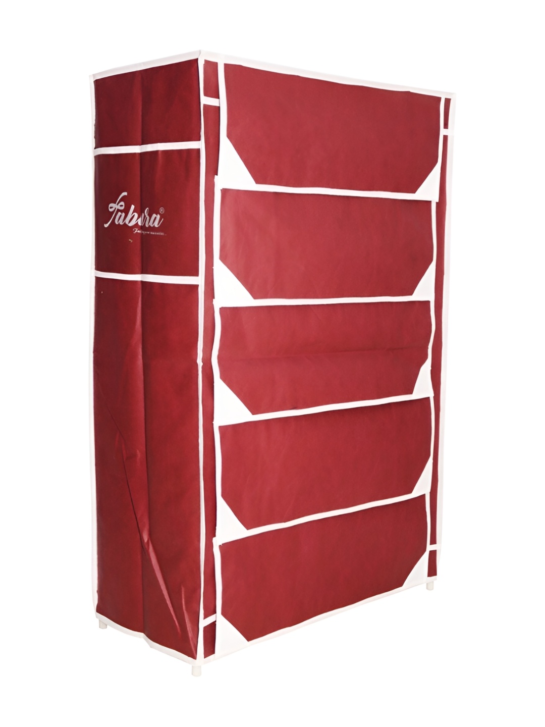 Pamworld Maroon 5 Tier Shoe Rack With Steel Shelf & Wheels