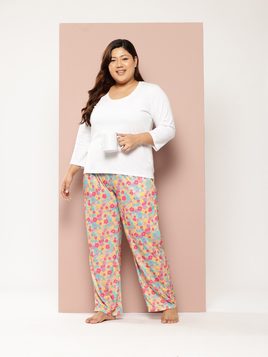 

Sztori Women Plus Size Printed Lounge Pants, Multi