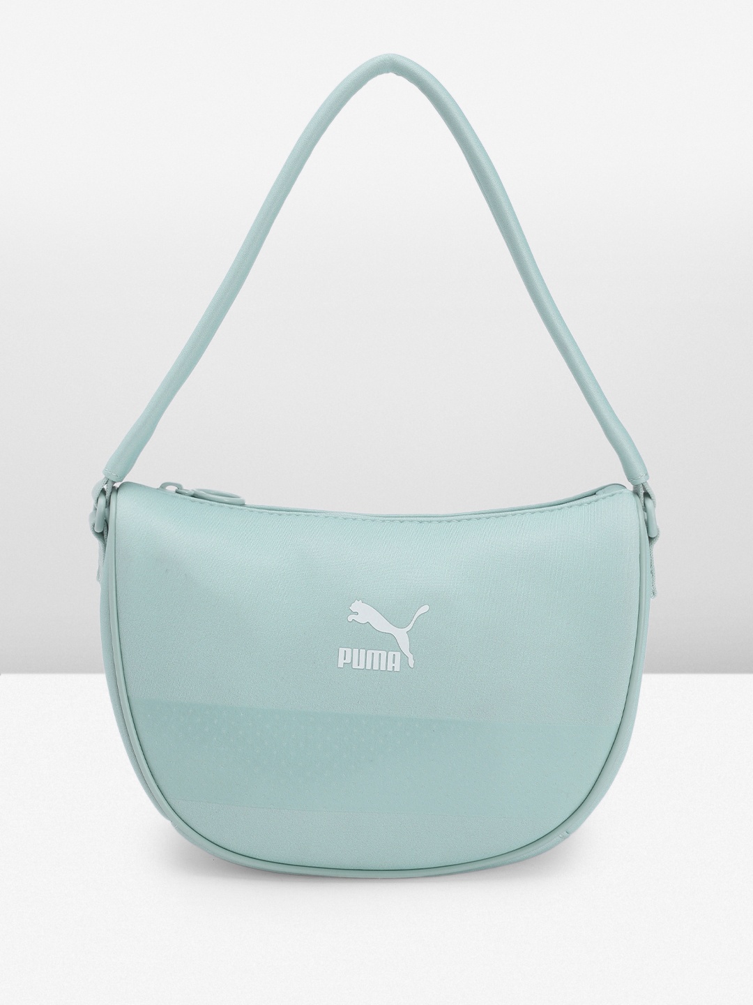 

Puma Brand Logo Printed Classics Seas Half Moon Shoulder Bag, Turquoise blue