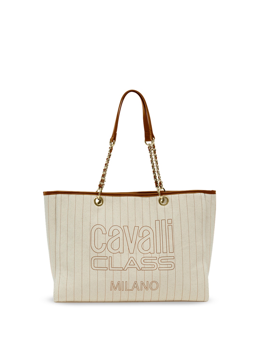 

Cavalli Class Printed Shopper Tote Bag, White