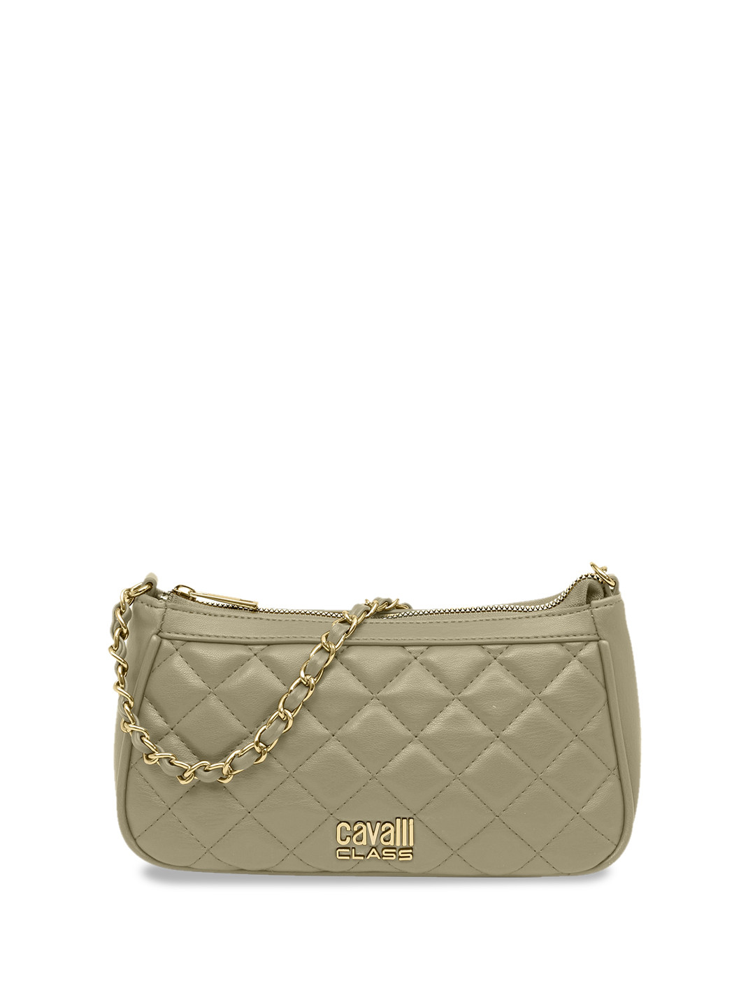 

Cavalli Class Textured Quilted Structured Sling Bag, Olive