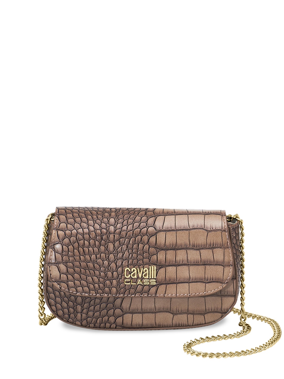 

Cavalli Class Miky Animal Textured Structured Sling Bag, Brown