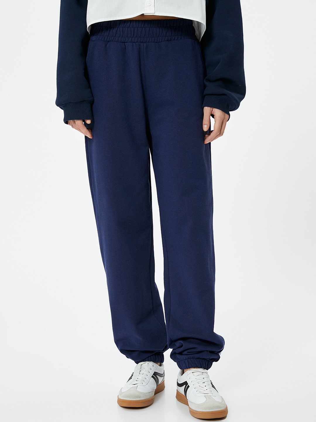 

Koton Women Relaxed Fit Pure Cotton Joggers, Navy blue