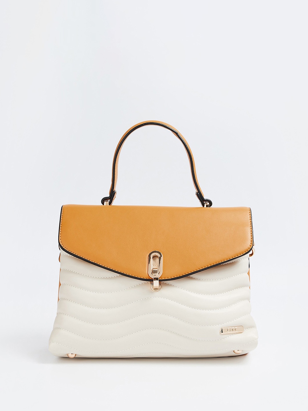 

CODE by Lifestyle Colourblocked Structured Satchel Bag, Mustard