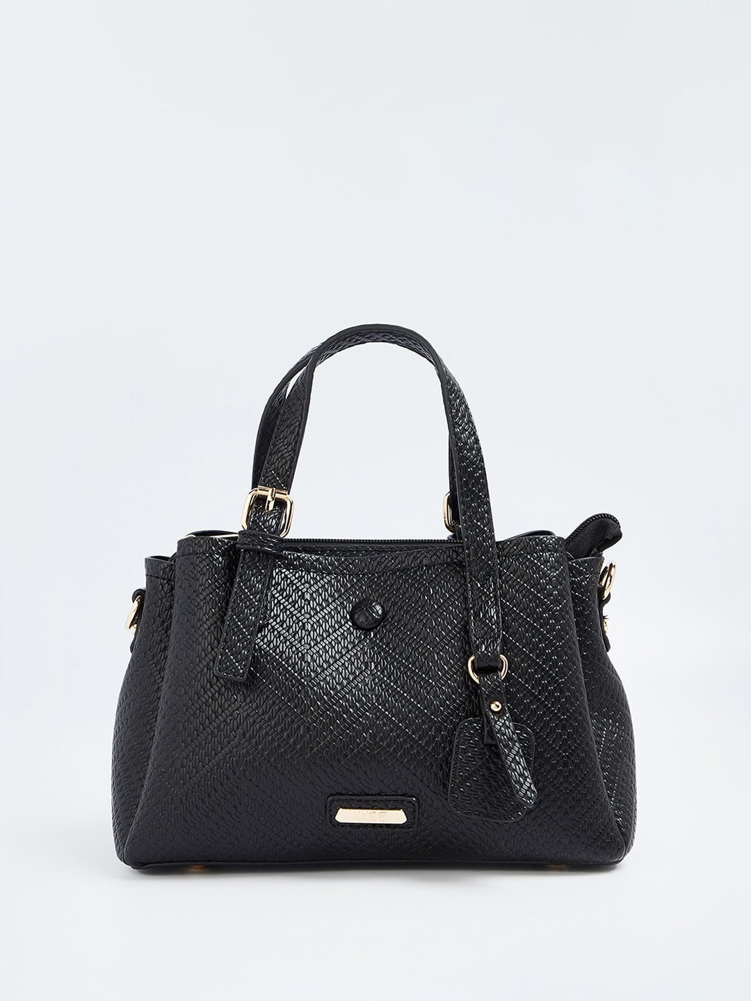 

CODE by Lifestyle Textured Structured Handheld Bag, Black