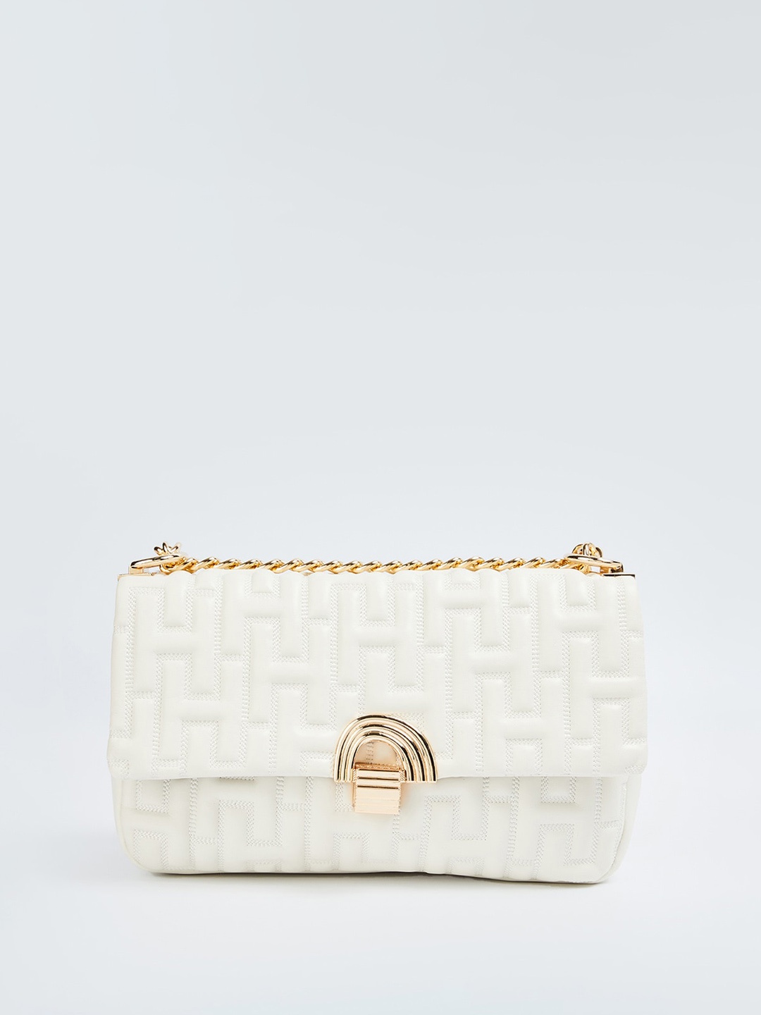 

CODE by Lifestyle Textured Structured Sling Bag, Off white
