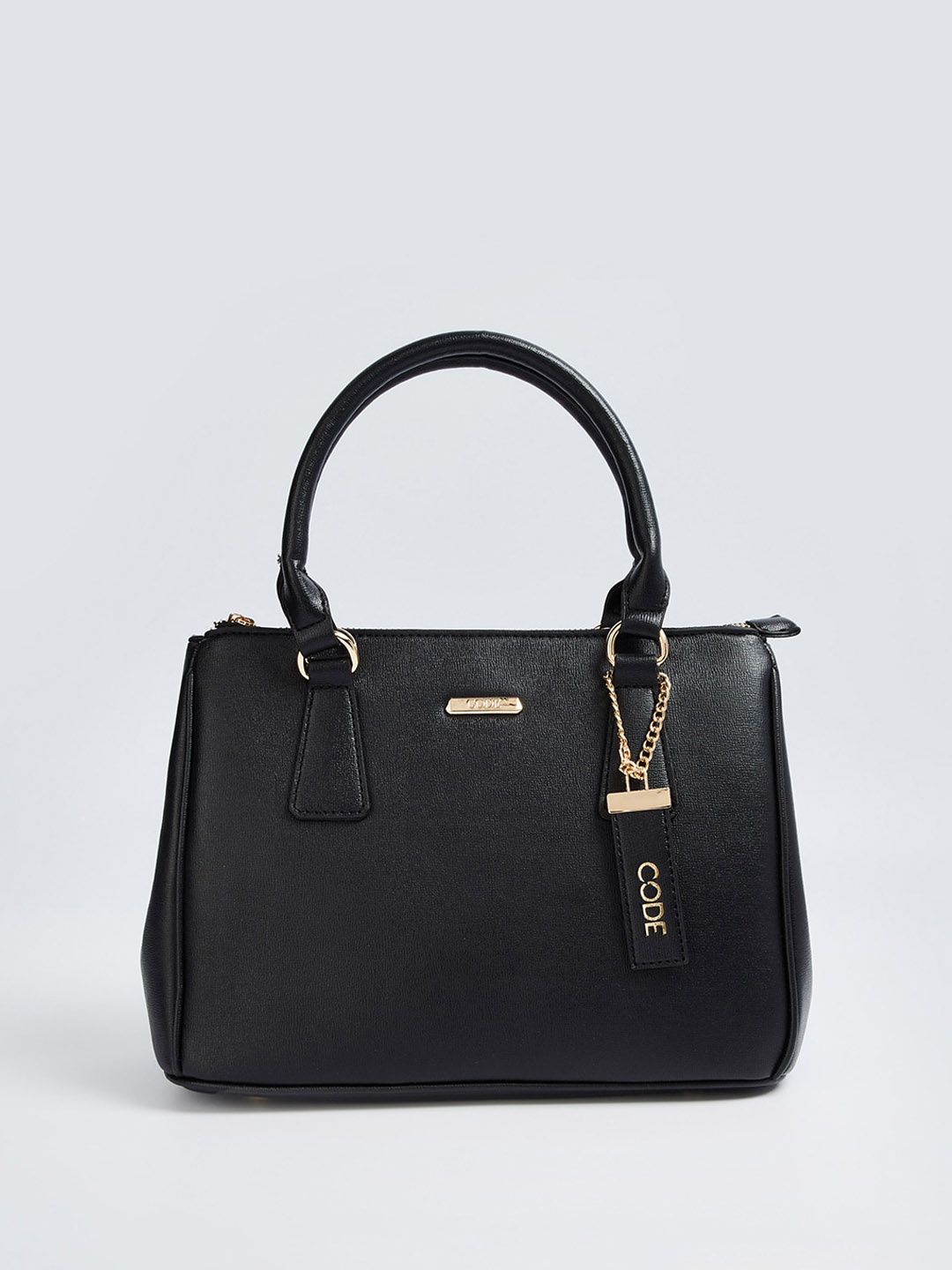 CODE by Lifestyle Textured Structured Handheld Bag, Black