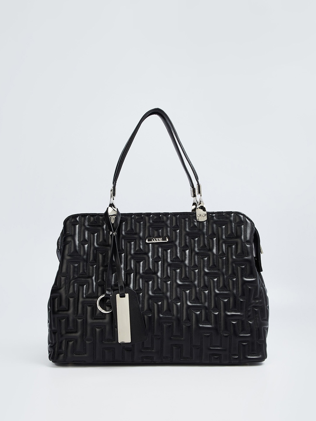 

CODE by Lifestyle Textured Structured Handheld Bag, Black