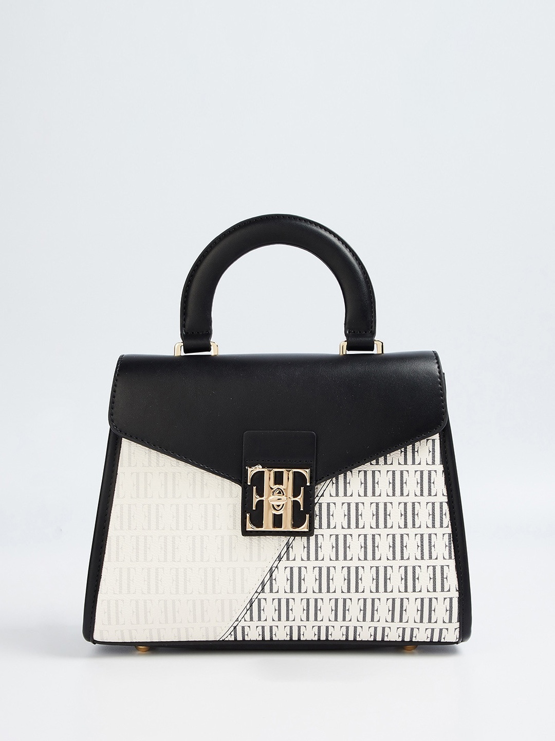 

ELLE Textured Structured Satchel Bag, Black