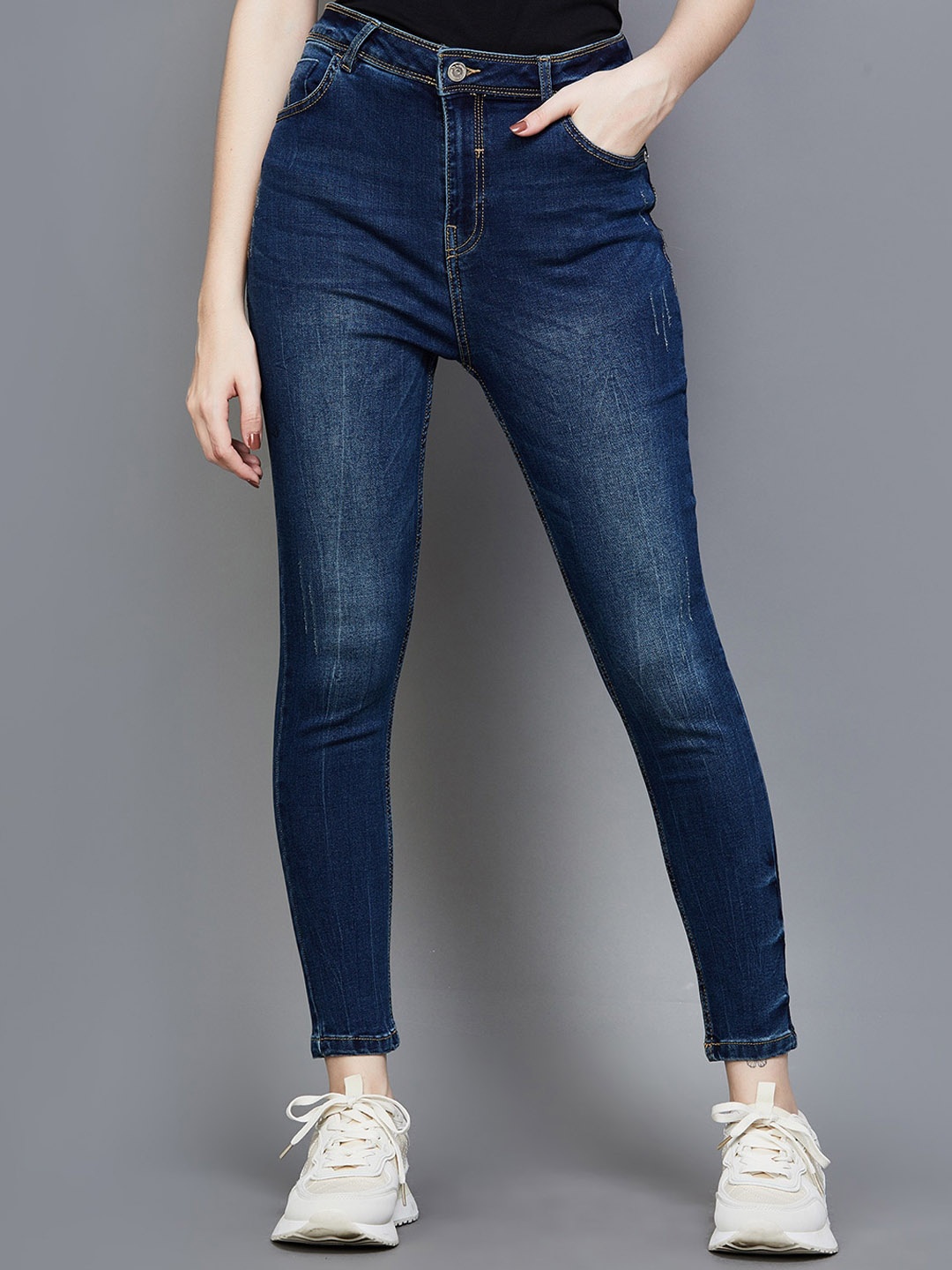 

Fame Forever by Lifestyle Women Skinny Fit Clean Look Cotton Jeans, Blue