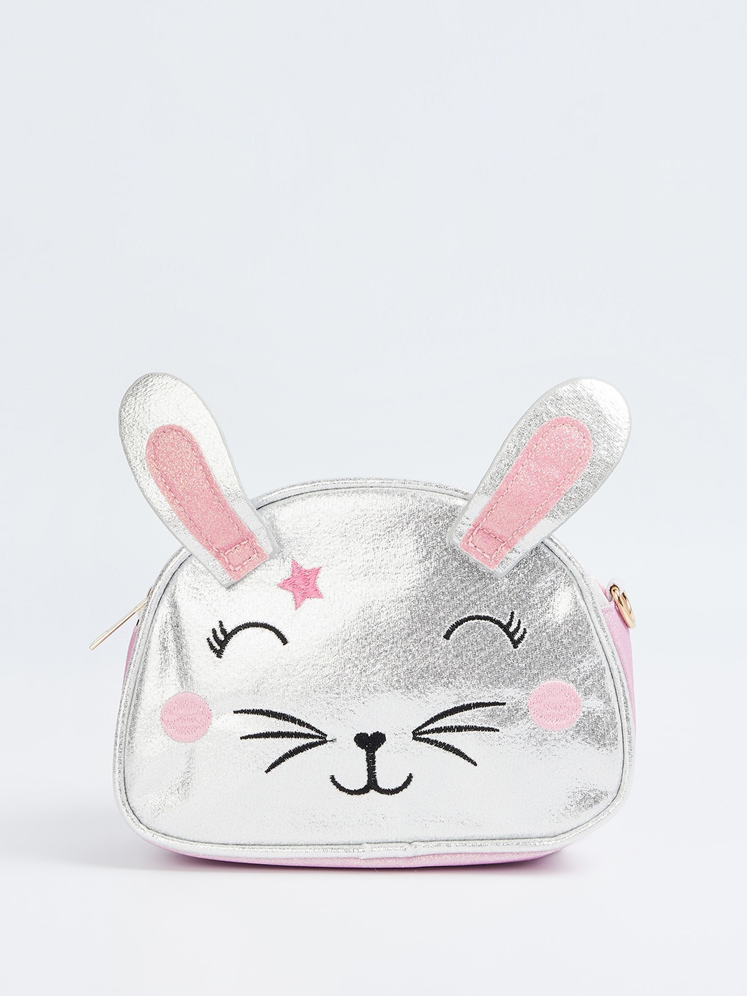 

Ginger by Lifestyle Printed Structured Sling Bag, Silver
