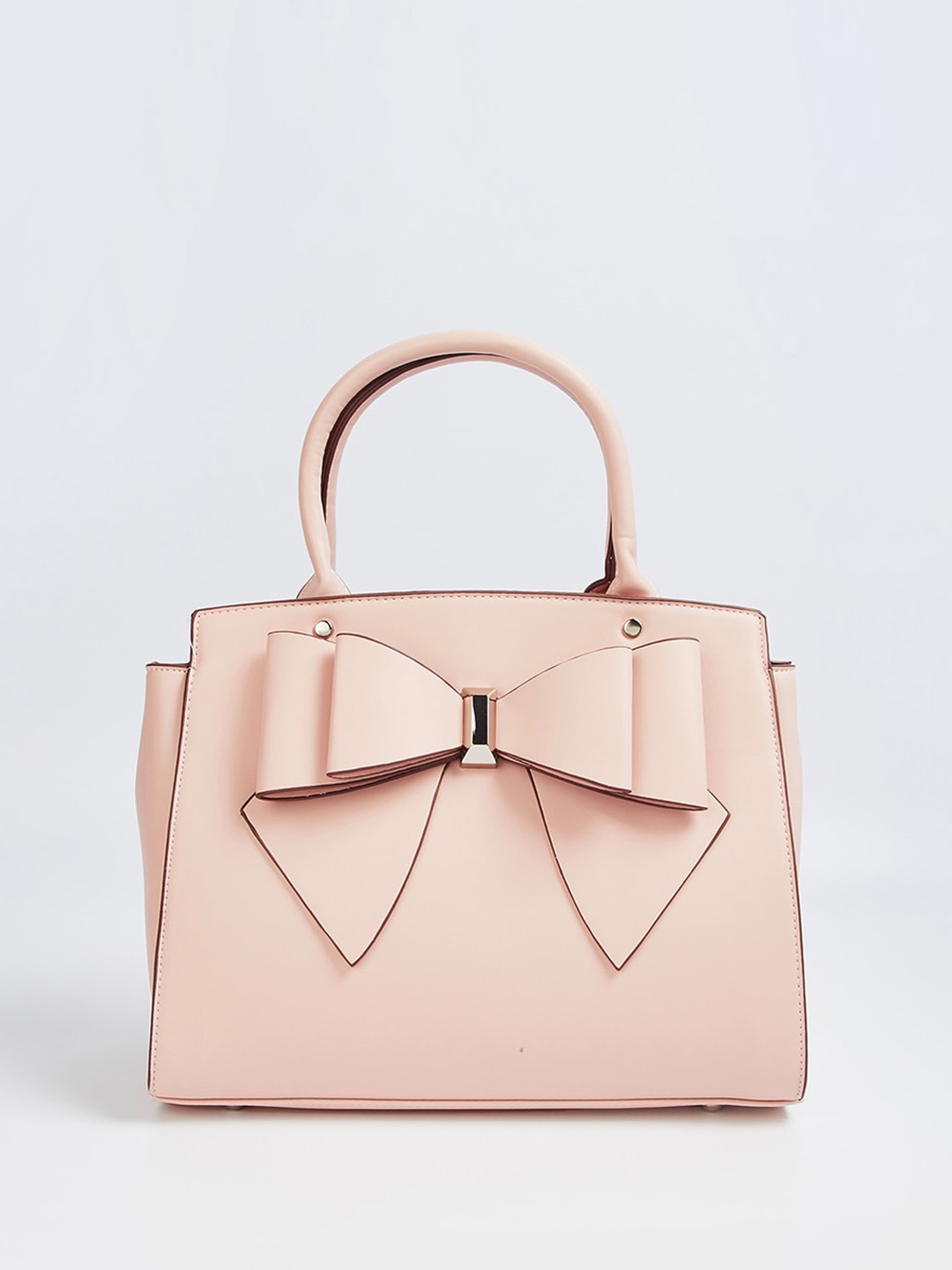 

Ginger by Lifestyle Structured Handheld Bag With Bow Detail, Pink