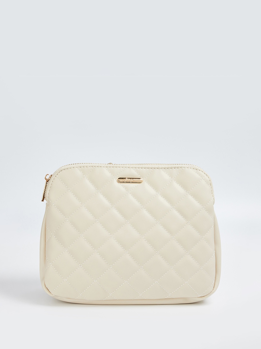 

Ginger by Lifestyle Structured Sling Bag With Quilted, Off white