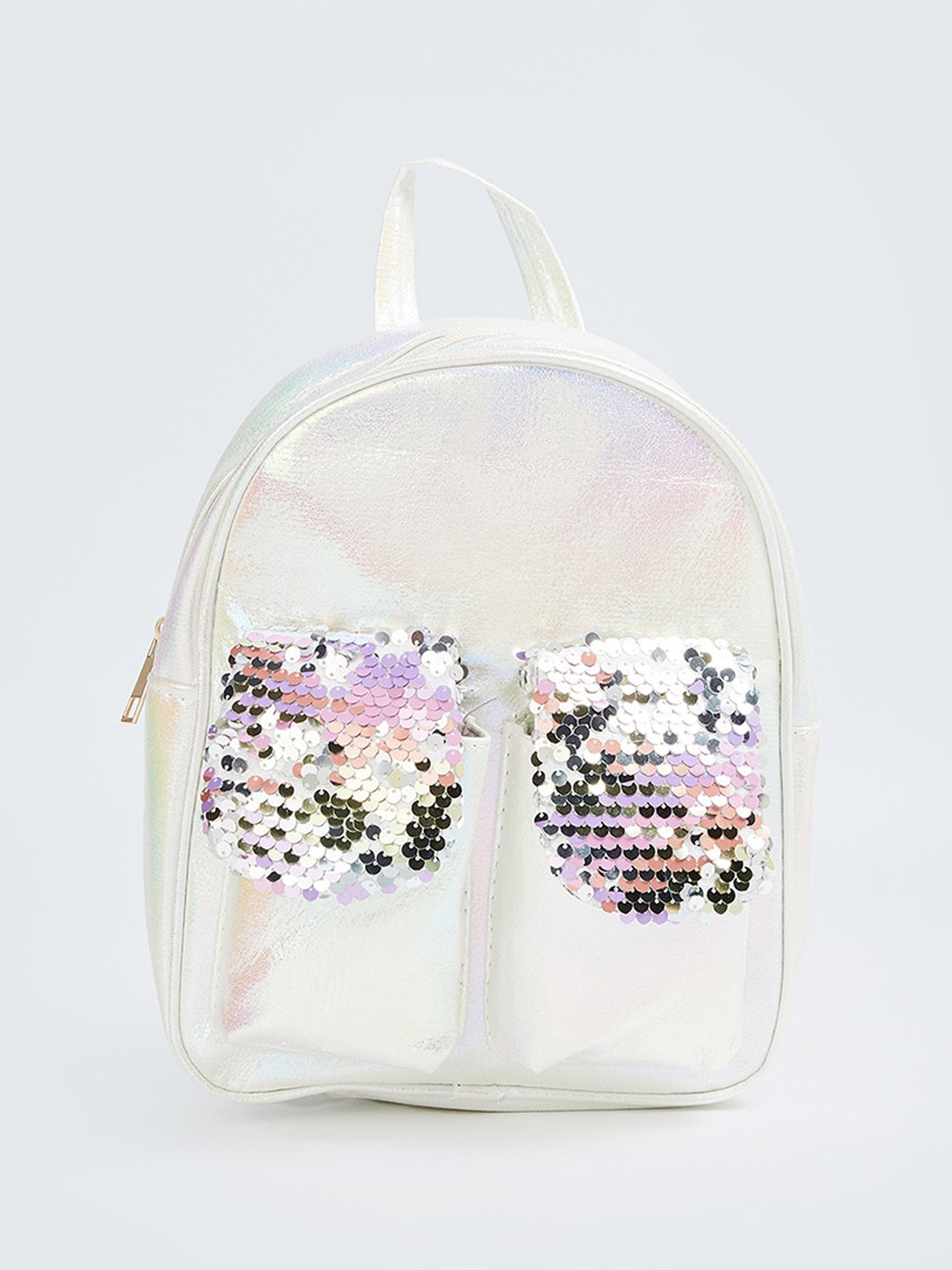 

Ginger by Lifestyle Embellished Sequinned Ergonomic Backpack, White