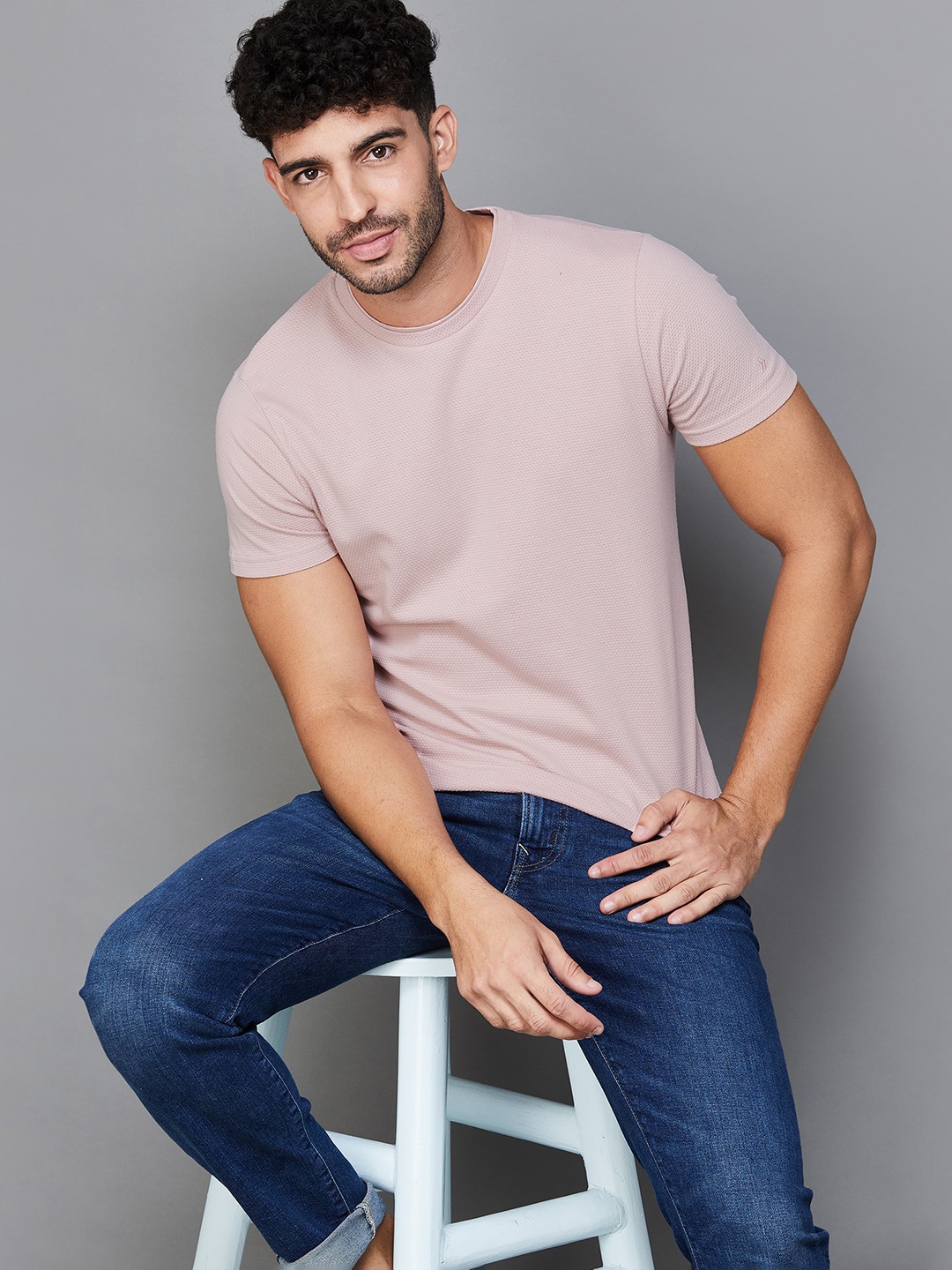 

CODE by Lifestyle Round Neck Cotton T-shirt, Pink