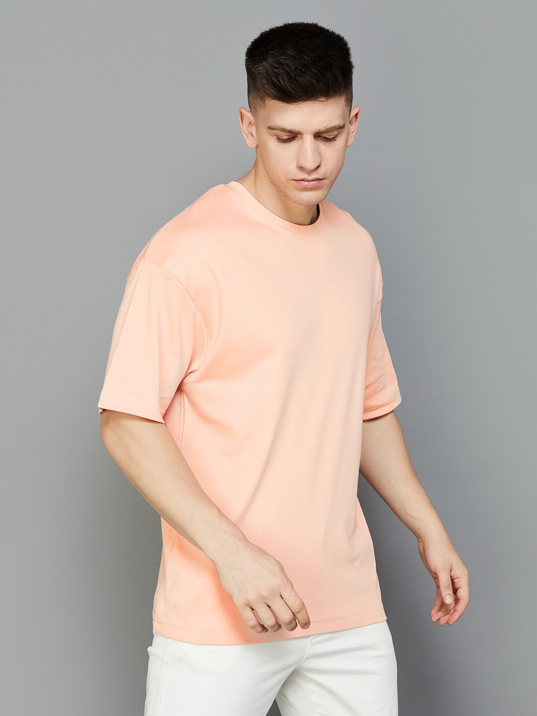 

CODE by Lifestyle Cotton Round Neck Knitted T-shirt, Pink