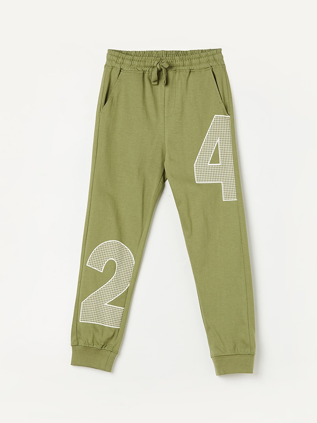 

Fame Forever by Lifestyle Boys Typography Printed Pure Cotton Joggers, Olive