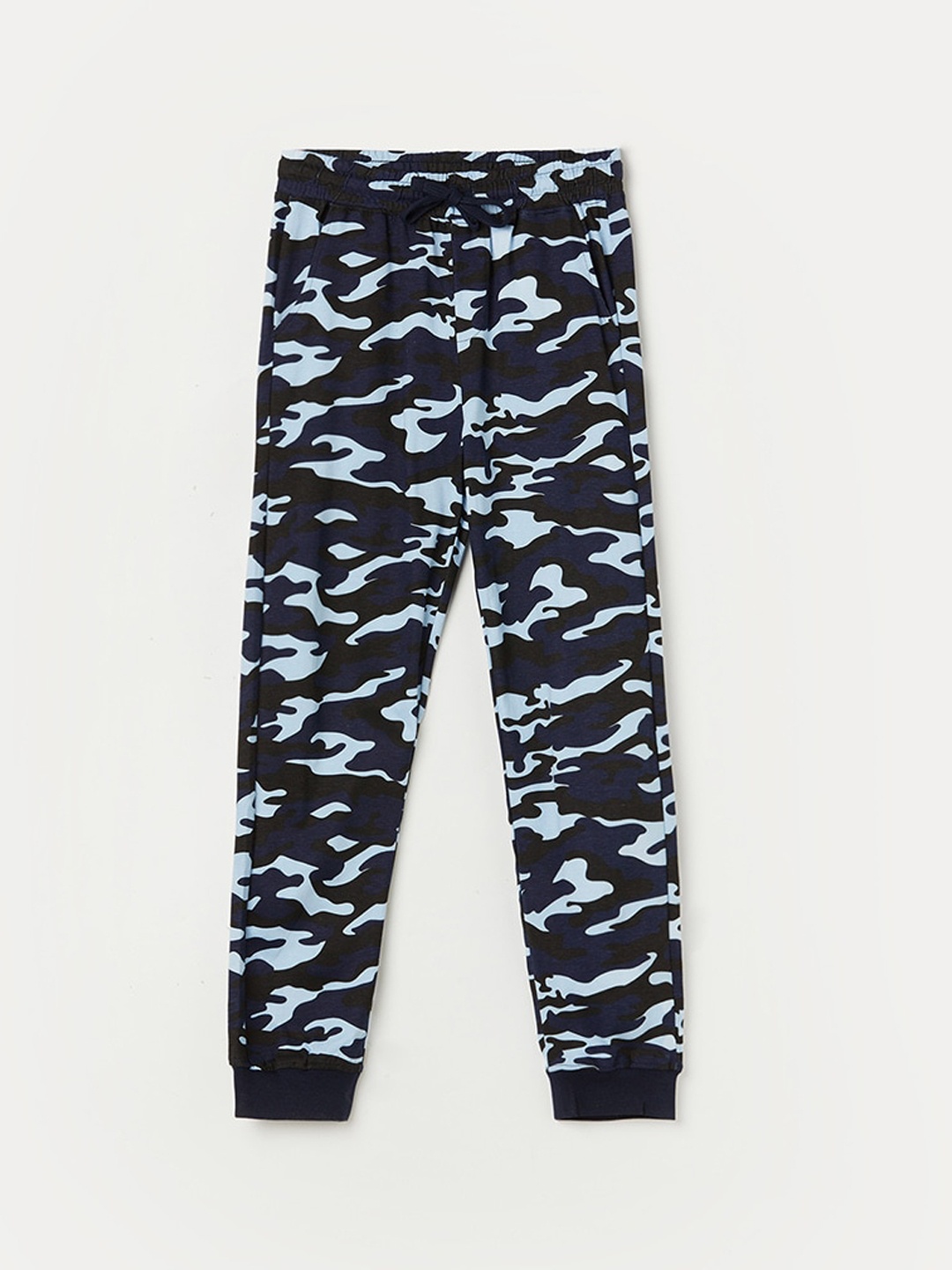 

Fame Forever by Lifestyle Boys Camouflage Printed Pure Cotton Joggers, Blue