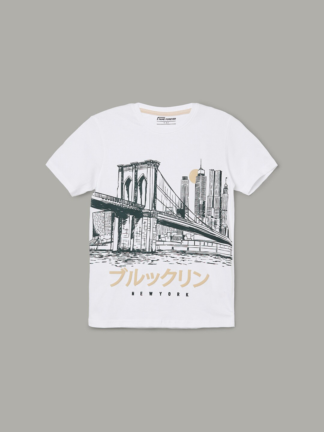 

Fame Forever by Lifestyle Boys Graphic Printed Cotton T-shirt, White