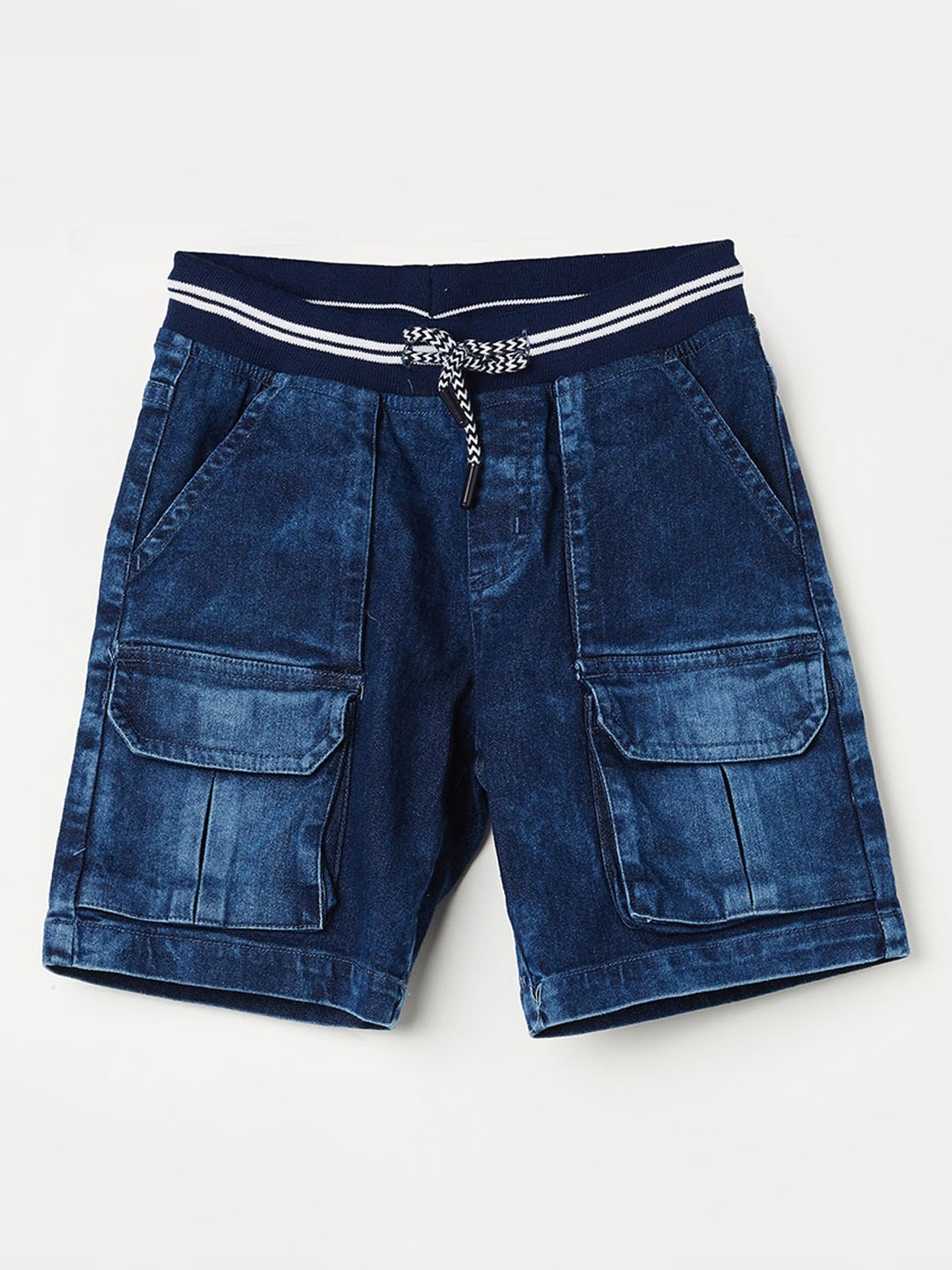 

Fame Forever by Lifestyle Boys Washed Cotton Cargo Shorts, Blue