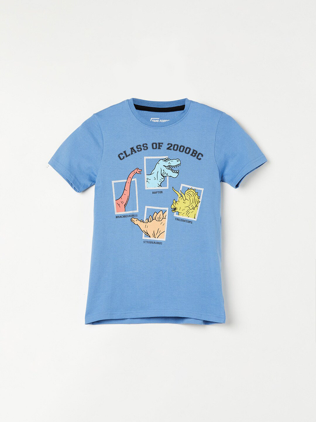 

Fame Forever by Lifestyle Boys Typography Printed Round Neck T-shirt, Blue