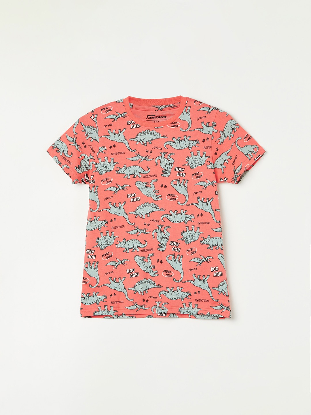 

Fame Forever by Lifestyle Boys Graphic Printed Round Neck T-shirt, Coral