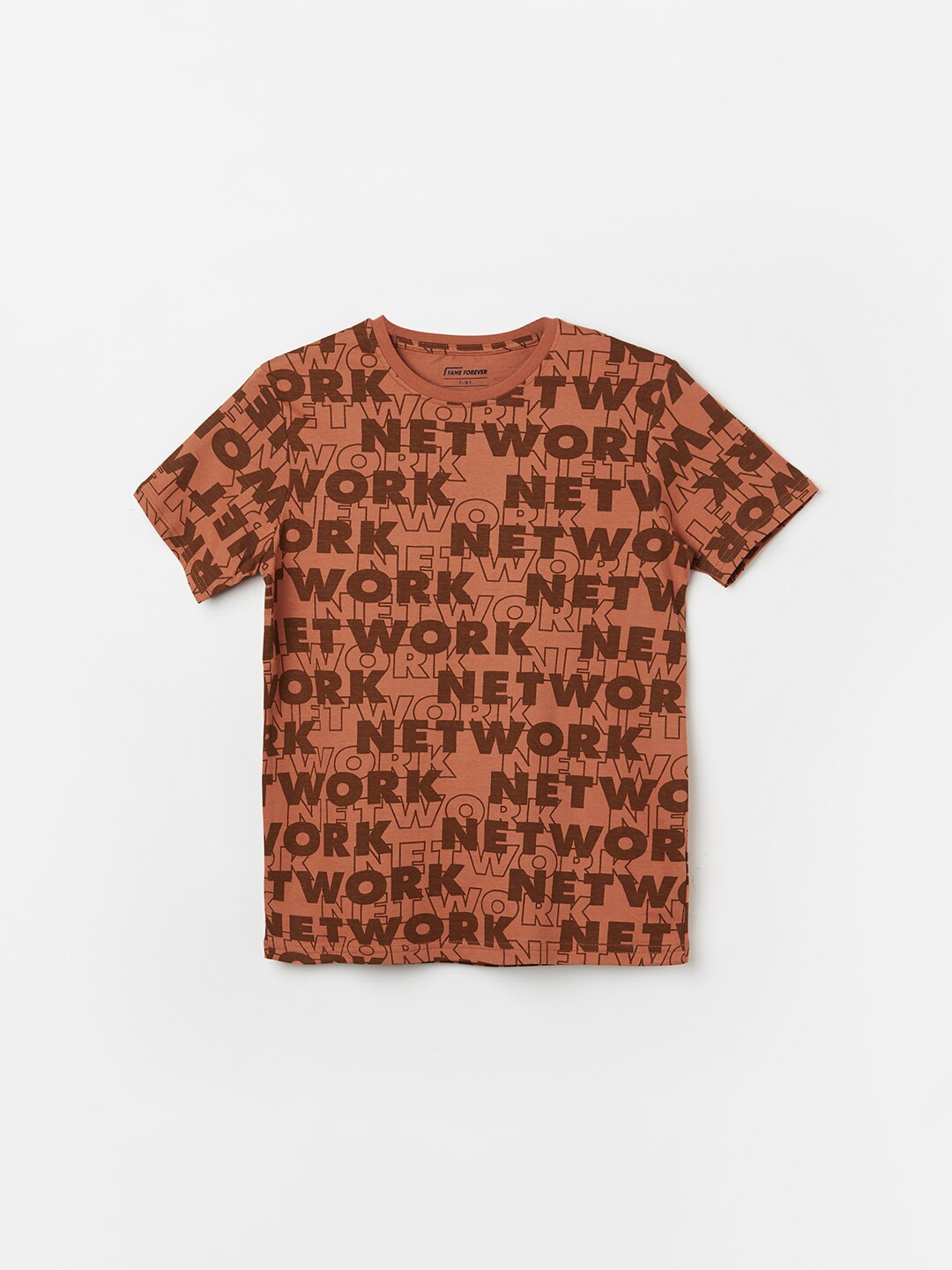 

Fame Forever by Lifestyle Boys Typography Printed Round Neck T-shirt, Rust