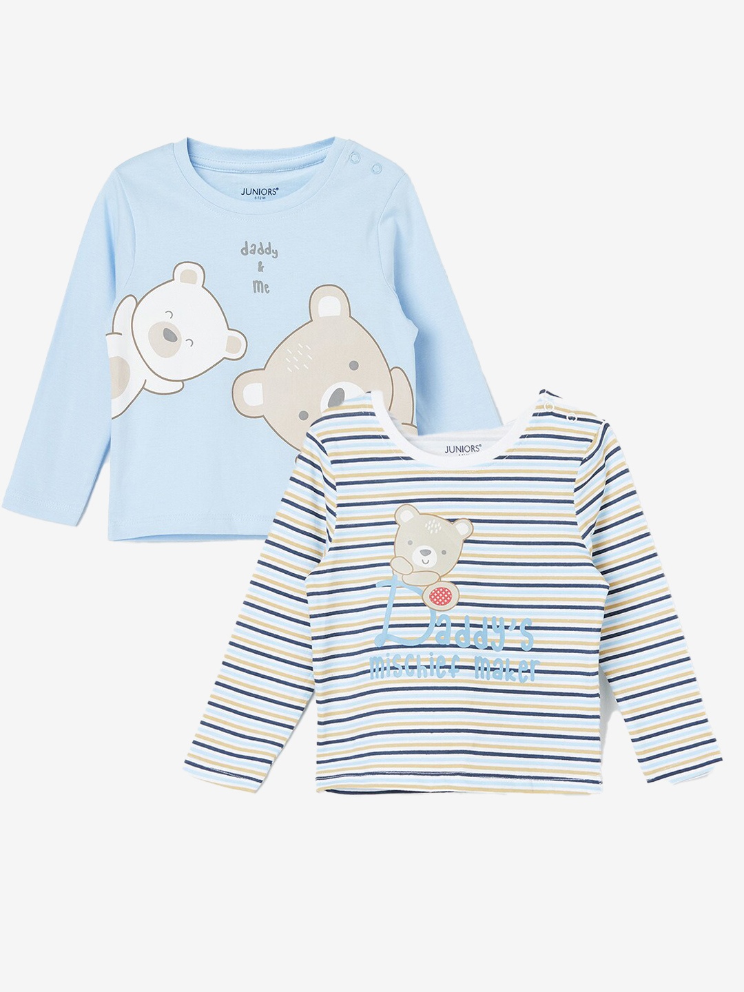 

Juniors by Lifestyle Boys Pack Of 2 Long Sleeves Cotton T-shirts, Blue