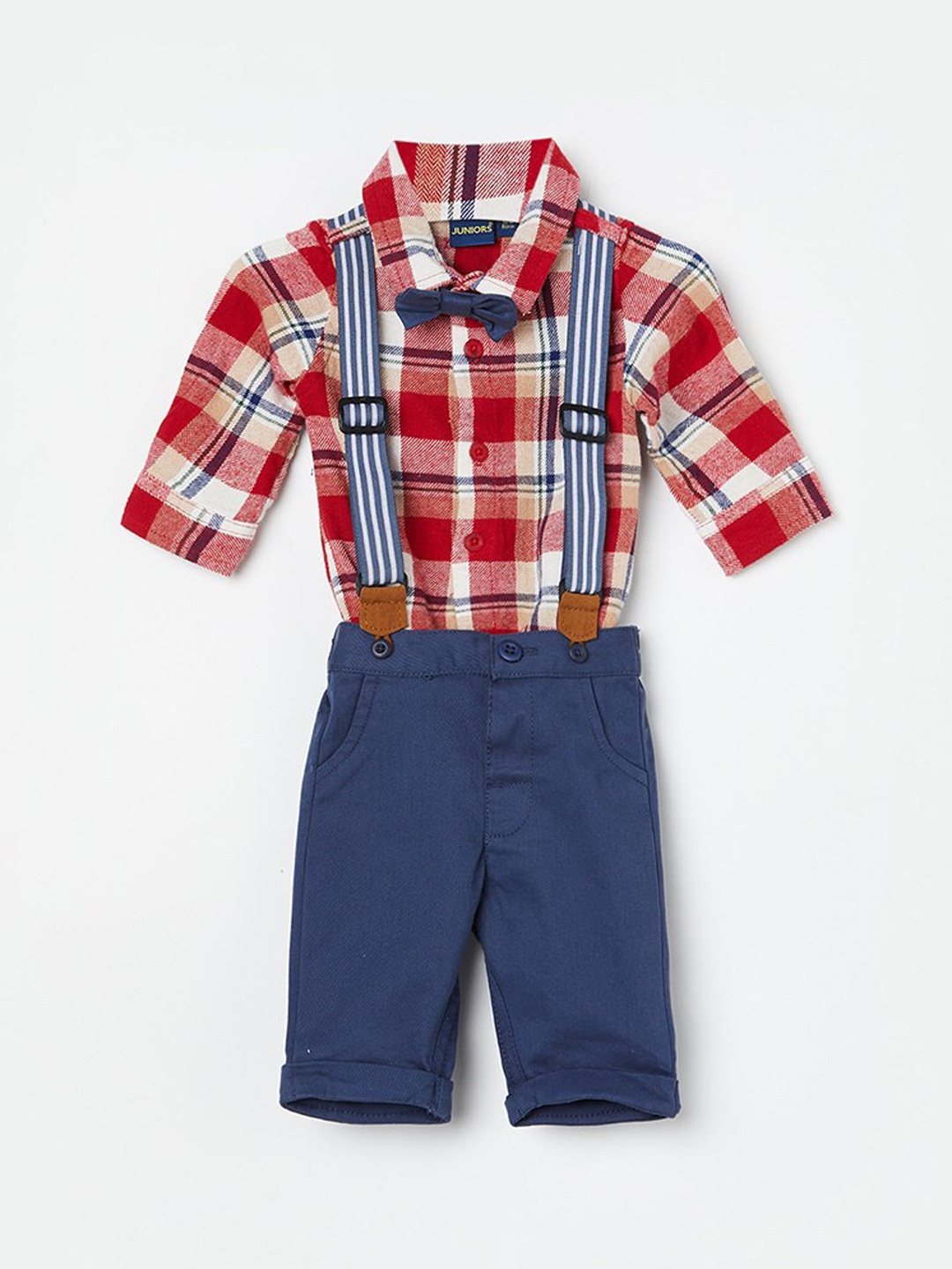 

Juniors by Lifestyle Boys Printed Pure Cotton Dungarees, Red