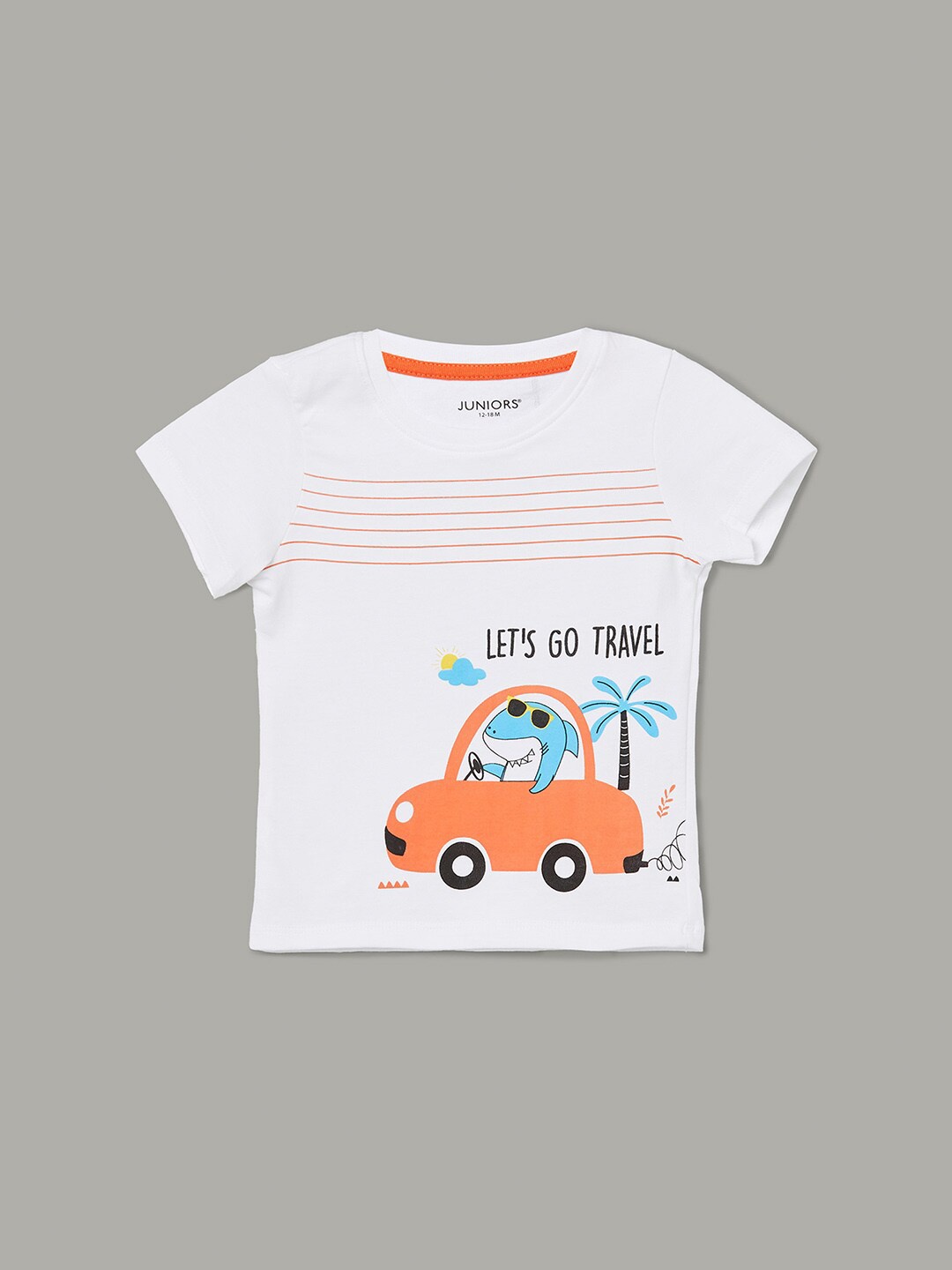 

Juniors by Lifestyle Boys Graphic Printed Cotton T-shirt, White