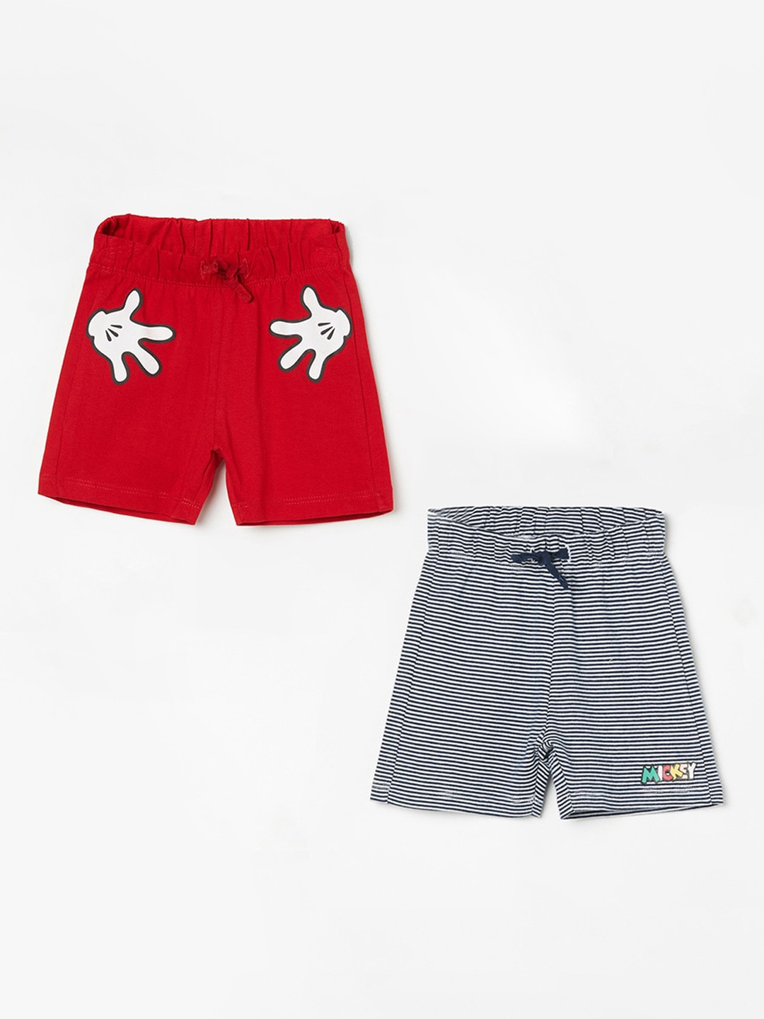 

Juniors by Lifestyle Infant Boys Pack Of 2 Mid-Rise Pure Cotton Shorts, Red