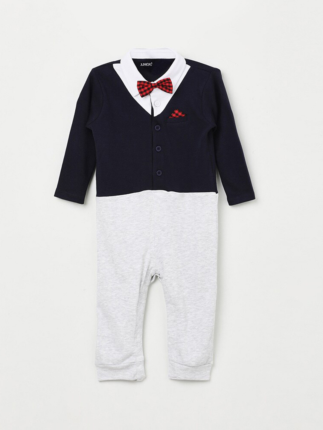 

Juniors by Lifestyle Infant Boys Pure Cotton Suit Style Romper, Blue