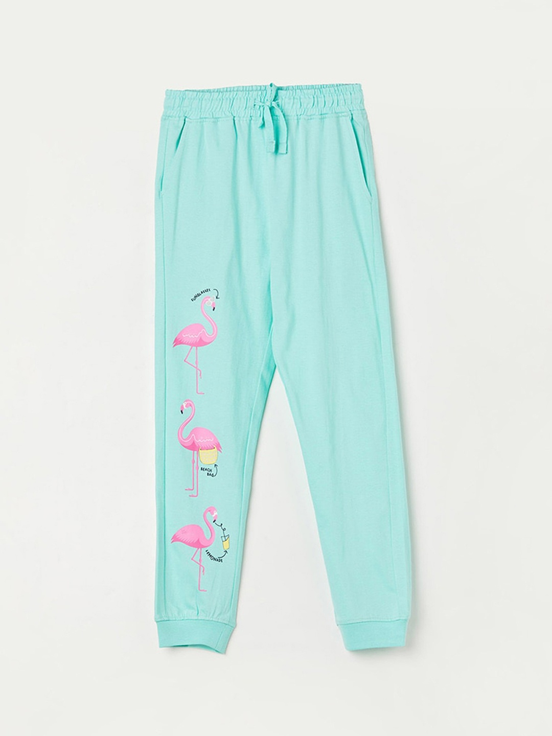 

Fame Forever by Lifestyle Girls Graphic Printed Pure Cotton Joggers, Green