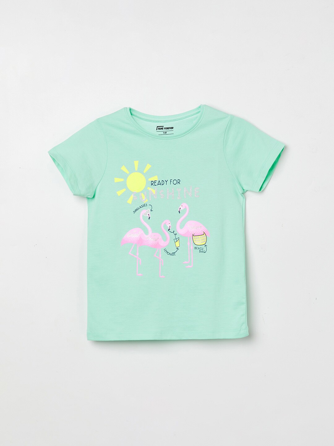 

Fame Forever by Lifestyle Girls Graphic Printed Round Neck T-shirt, Green