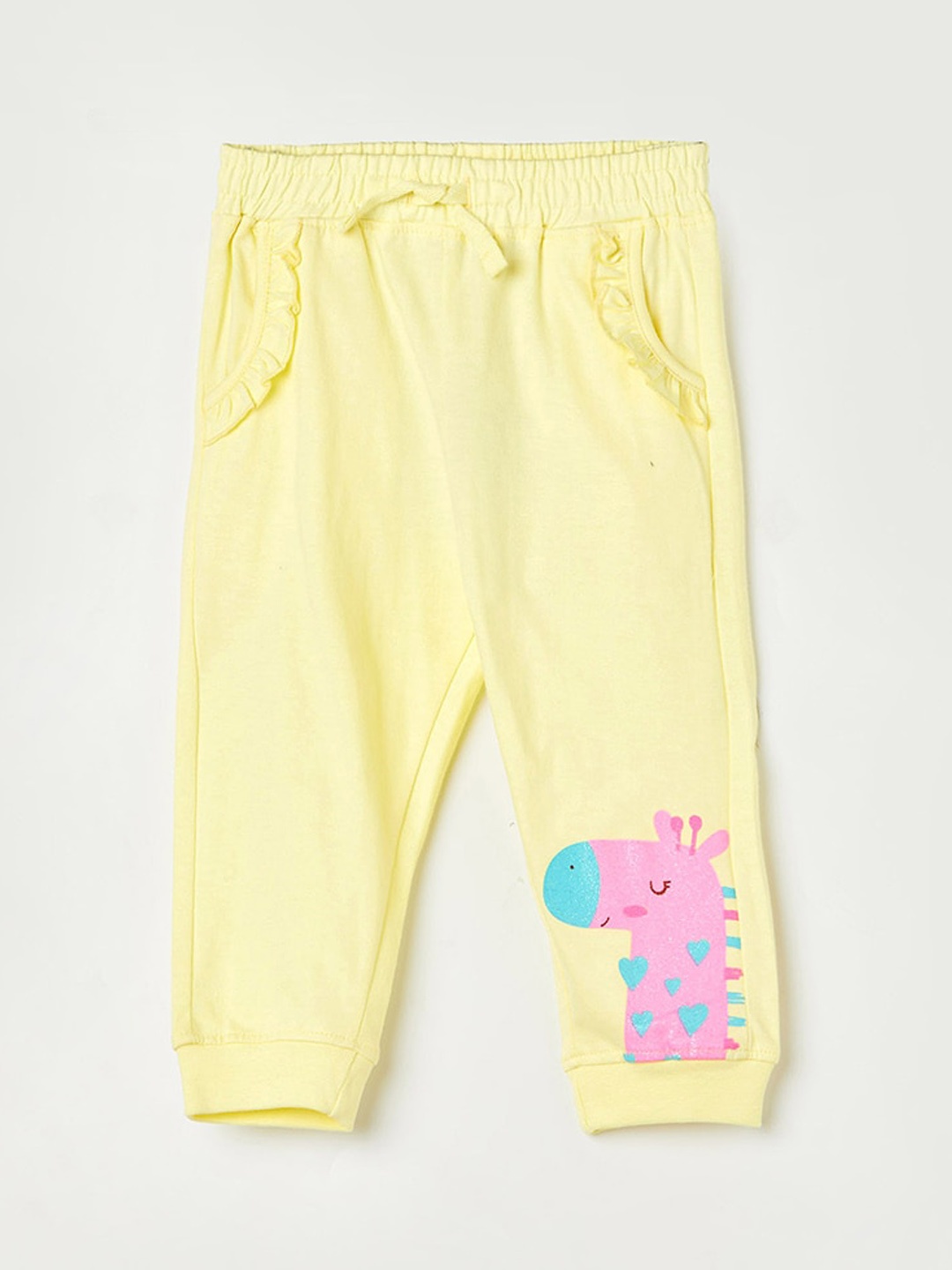 

Juniors by Lifestyle Girls Graphic Printed Mid-Rise Jogger, Yellow