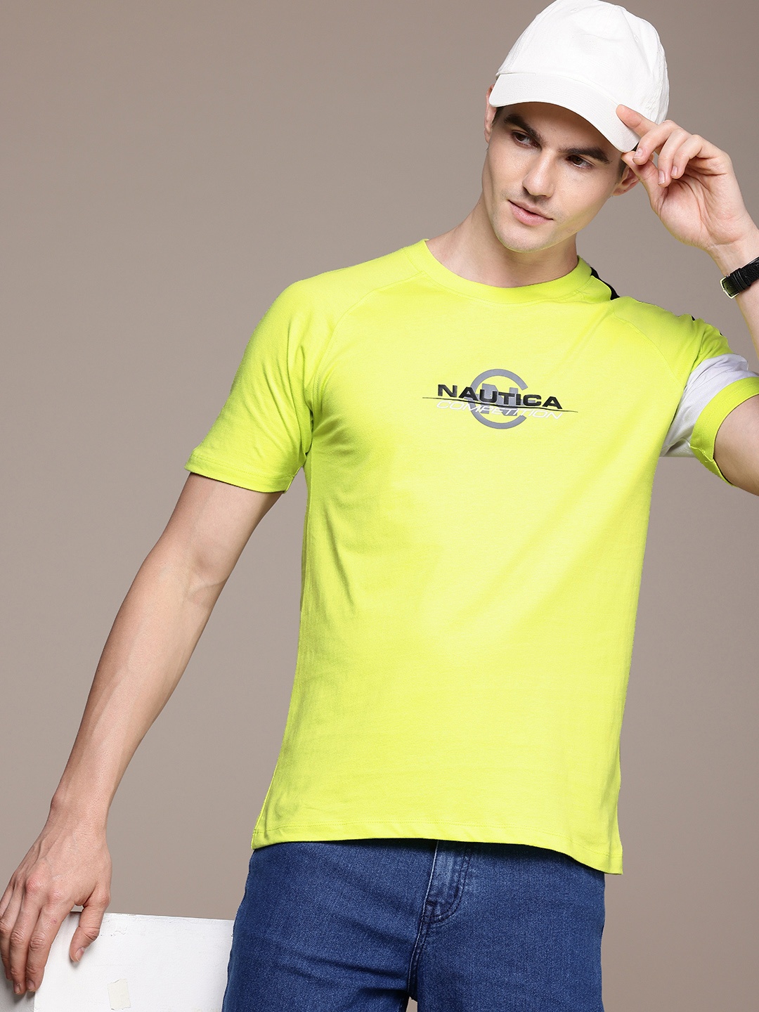 

Nautica Brand Logo Printed Pure Cotton T-shirt, Green