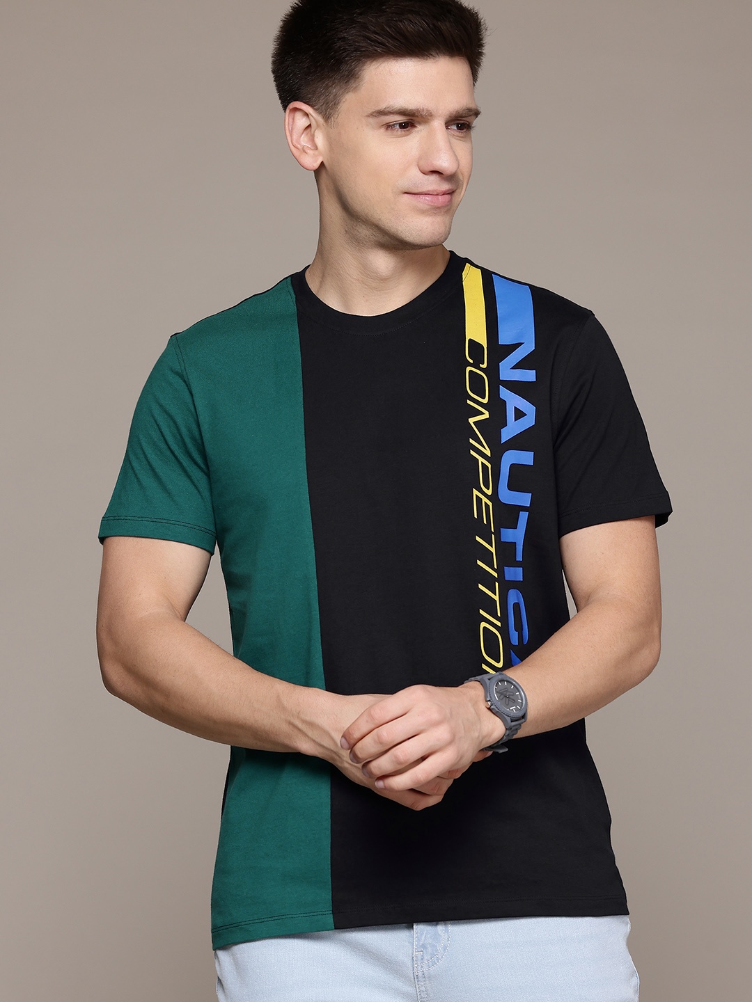 

Nautica Colourblocked T-shirt, Blue
