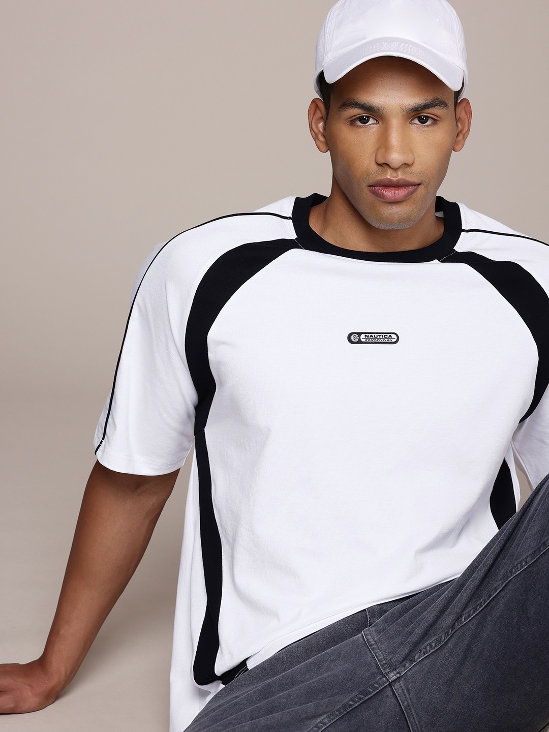 

Nautica Striped Pure Cotton T-shirt, White