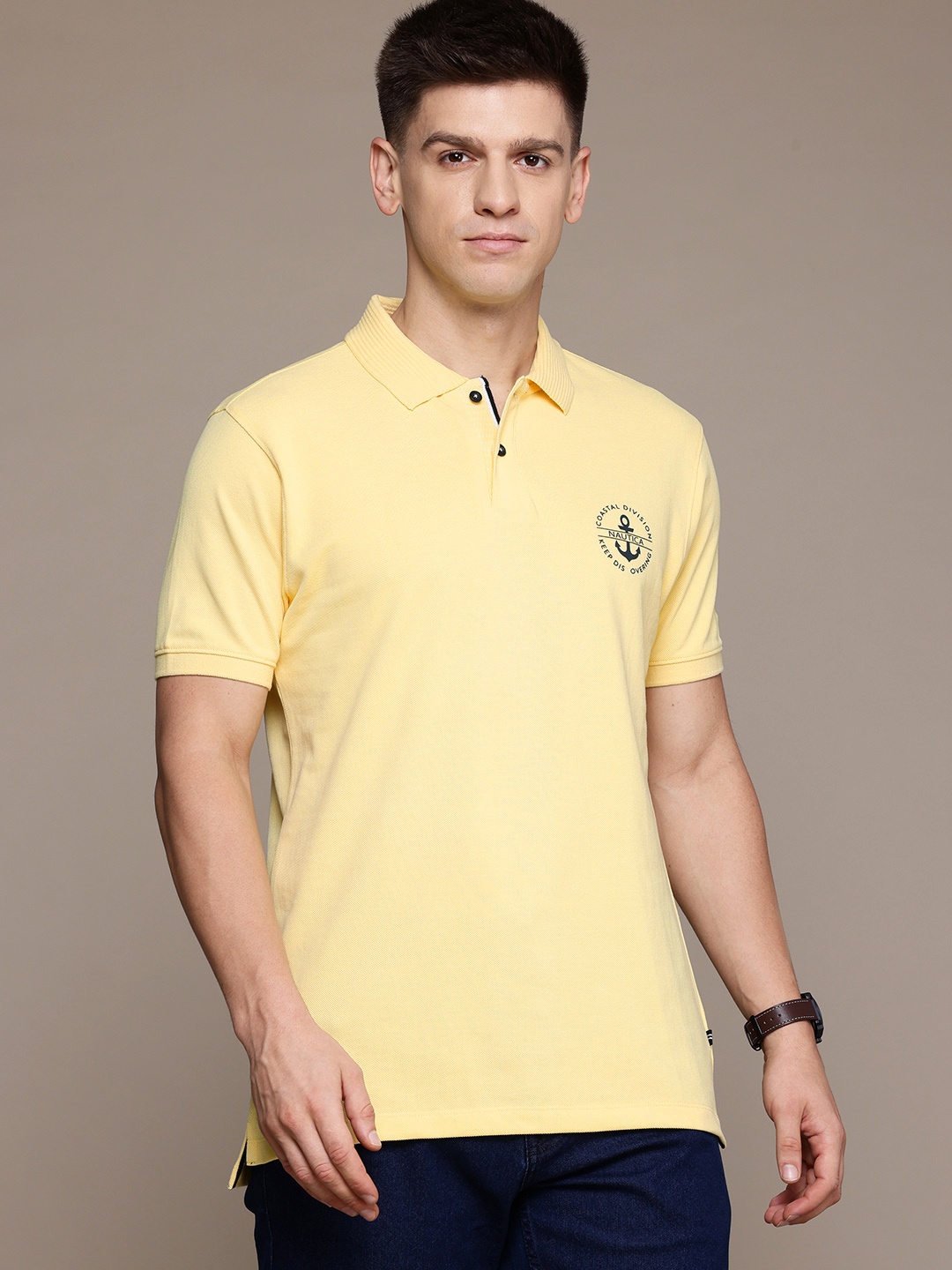 

Nautica Polo Collar Pure Cotton T-shirt, Yellow