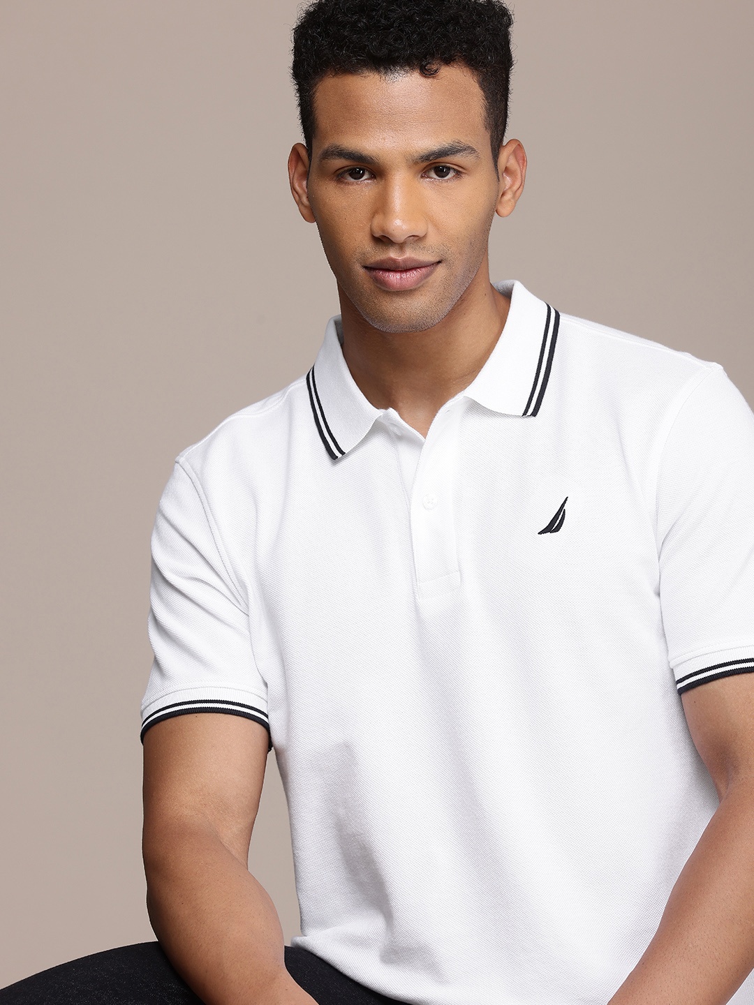 

Nautica Polo Collar Pure Cotton T-shirt, White