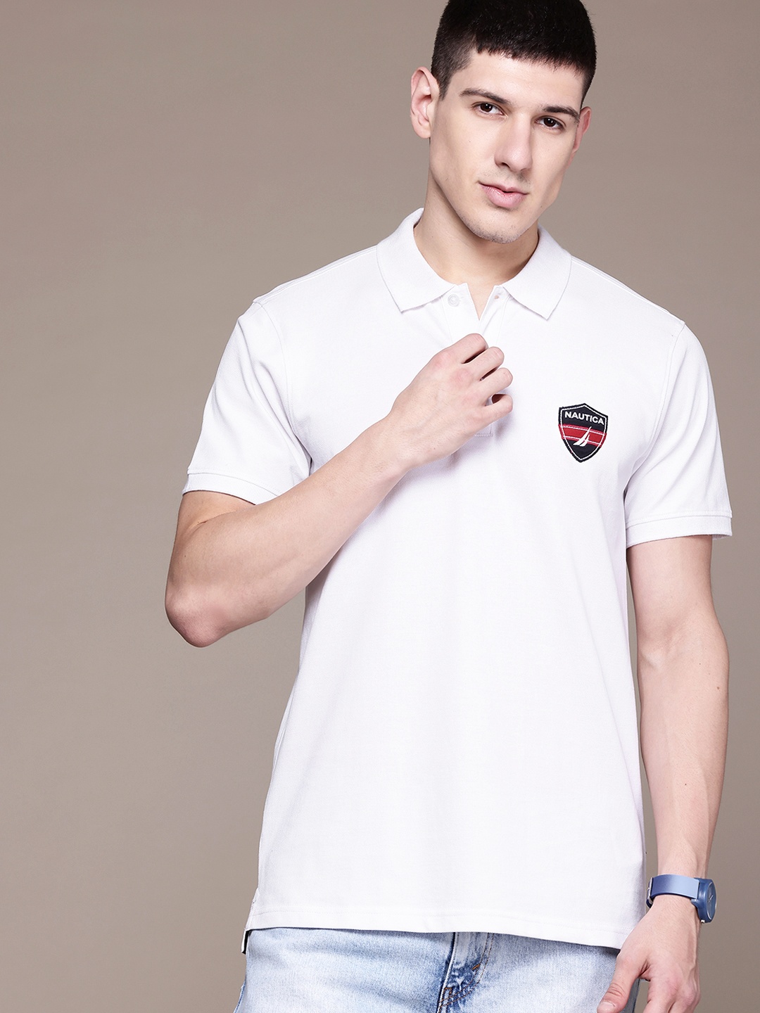 

Nautica Regular Fit Polo Collar T-Shirt, White