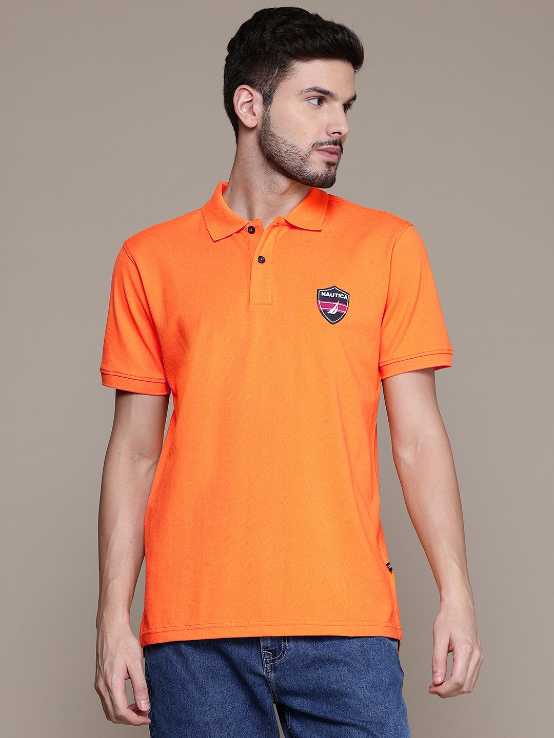 

Nautica Polo Collar Pure Cotton T-shirt, Orange