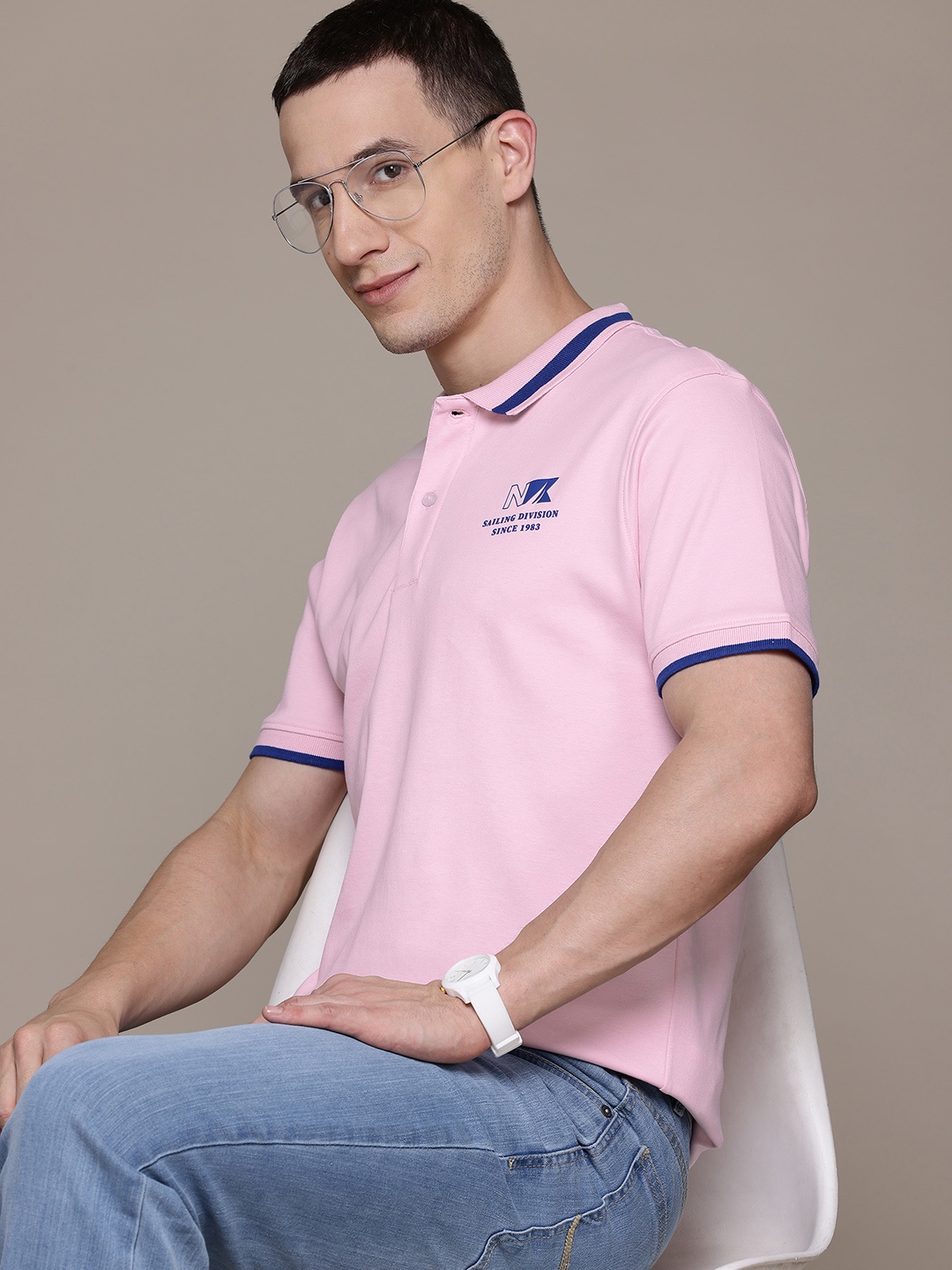 

Nautica Polo Collar Pure Cotton T-shirt, Pink