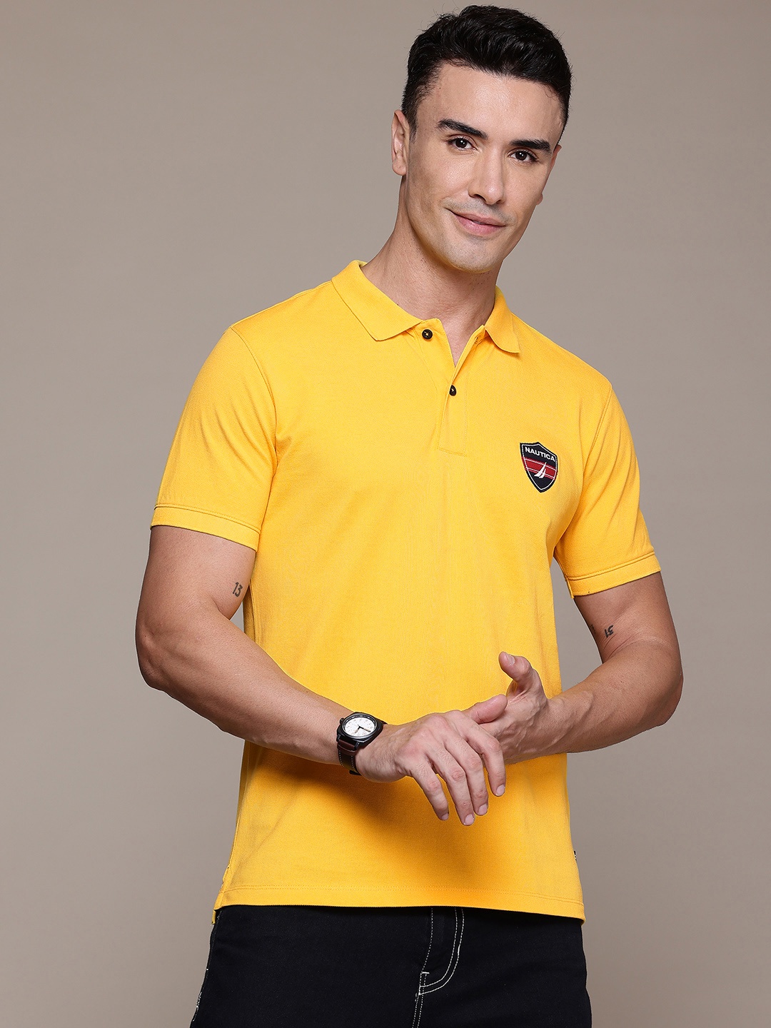 

Nautica Polo Collar Pure Cotton T-shirt, Yellow
