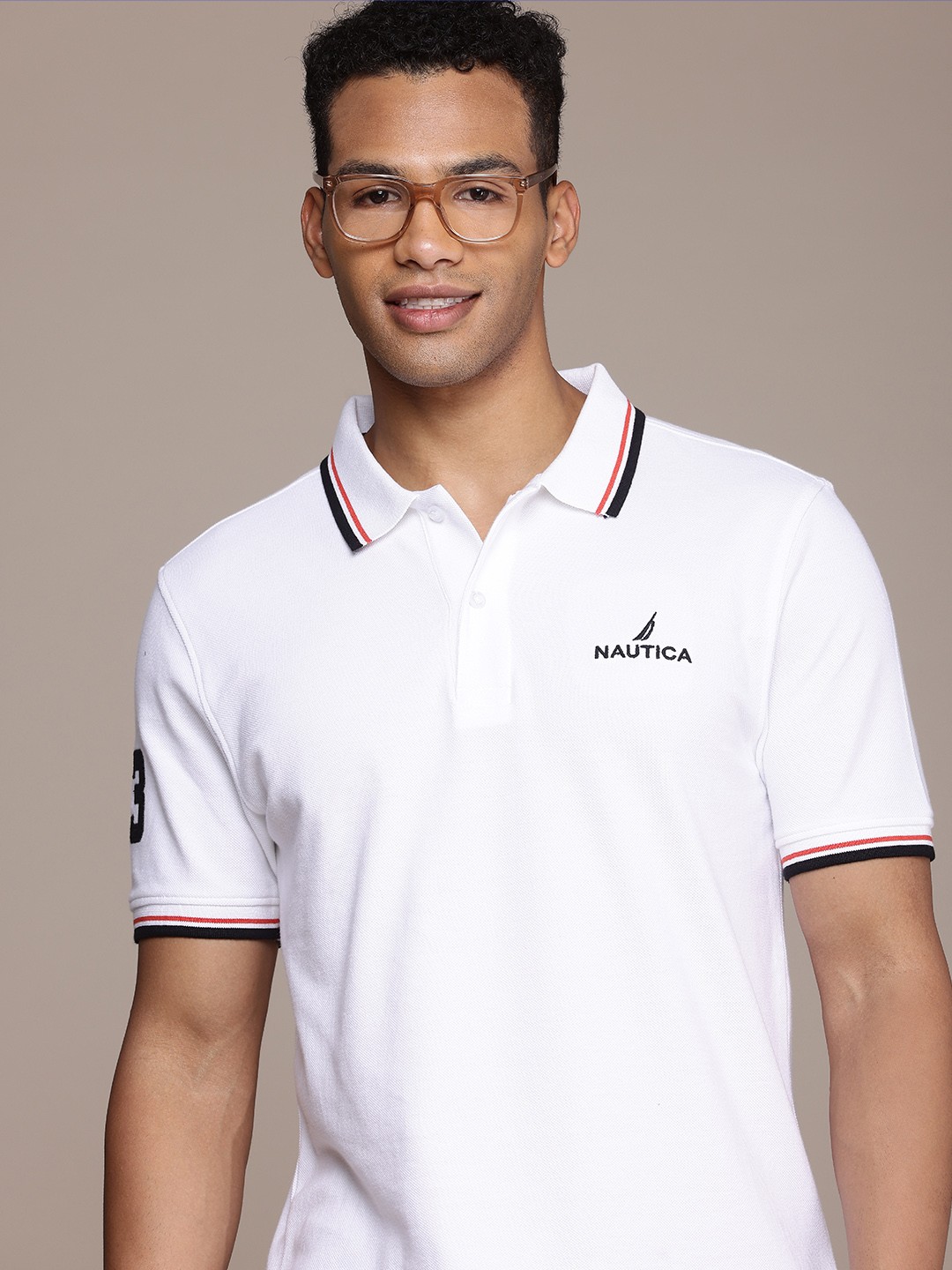 

Nautica Polo Collar Pure Cotton T-shirt, White