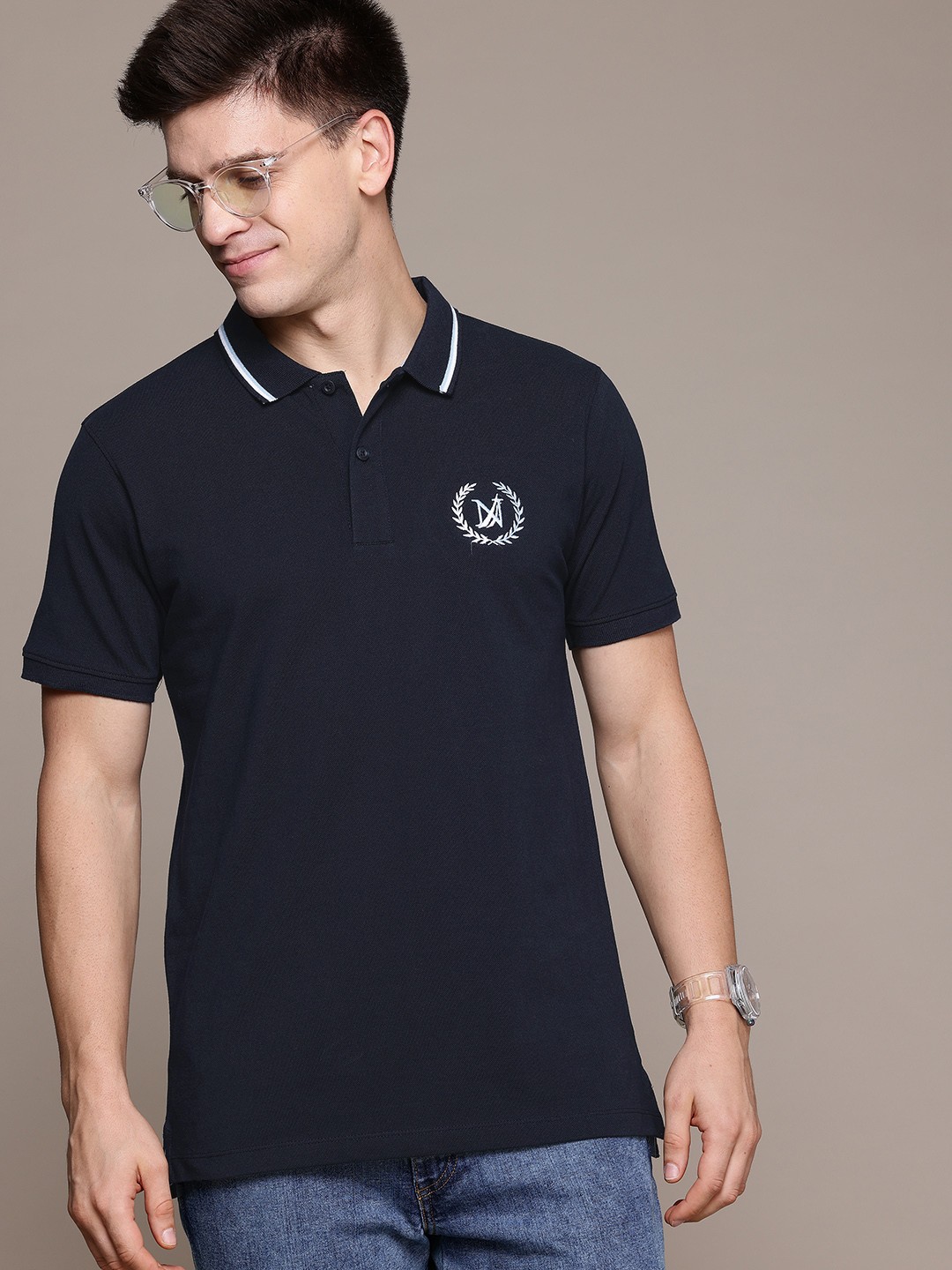 

Nautica Polo Collar Pure Cotton T-shirt, Navy blue