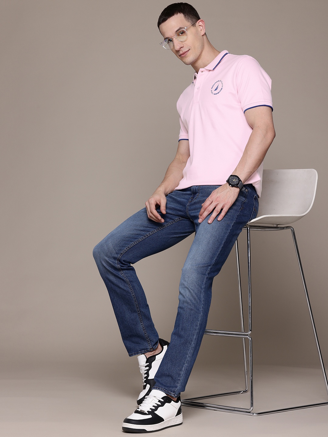 

Nautica Polo Collar Pure Cotton T-shirt, Pink