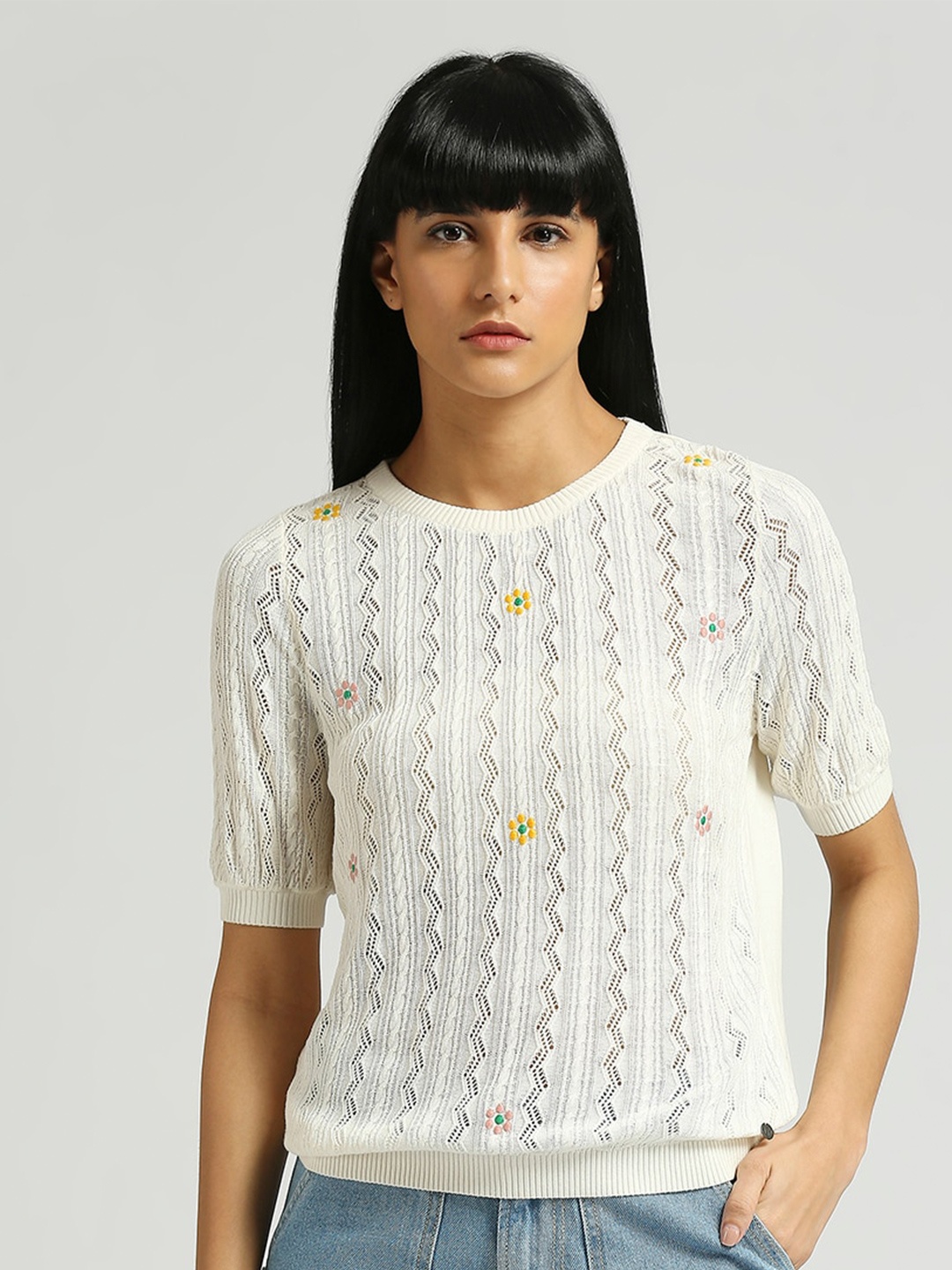 

Pepe Jeans Round Neck Short Sleeves Top, White